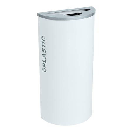 Ex-Cell Kaiser 8-Gal. Half-Round Plastic Receptacle - Steel, White Gloss RC-KDHR-PL BT-WHT